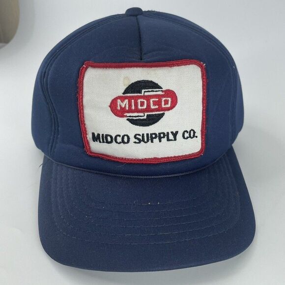 Midco Supply Co Snapback Cap Patch Advertising Trucker Hat VTG w Good Foam - Picture 2 of 12